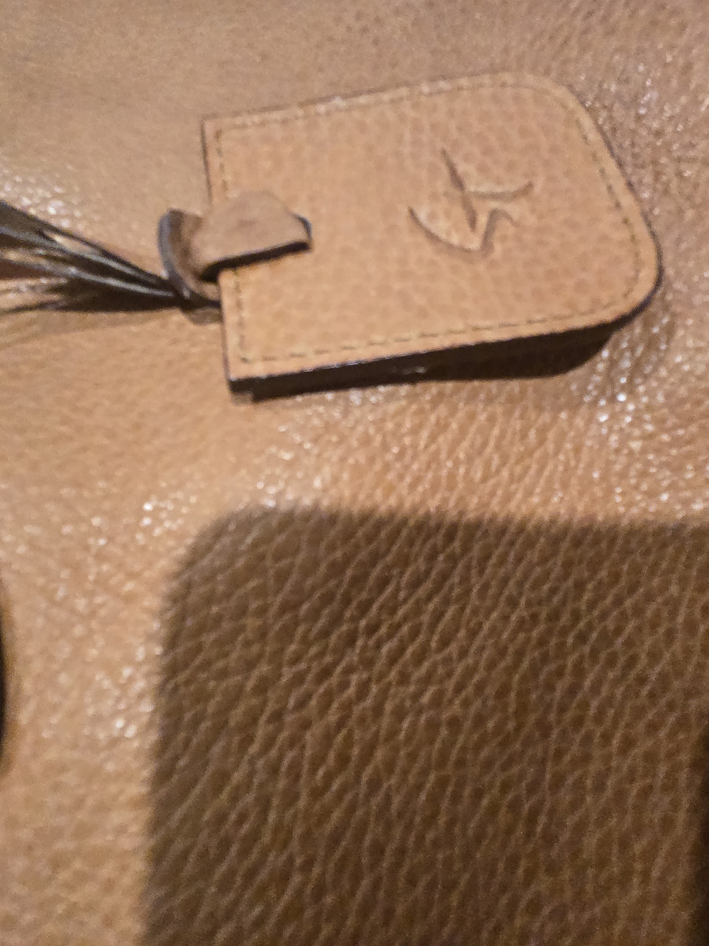 Susie Tompkins Large Pebbled Leather Tote in Tan - Picture 9 of 9